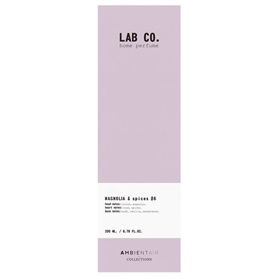 Диффузор ароматический Lab Co, Magnolia&Spices, 200 мл