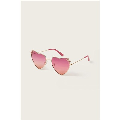 Monsoon Pink Ombre Heart Sunglasses with Case