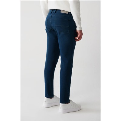 Мужские джинсовые брюки цвета индиго Berlin в винтажном стиле, гибкие зауженные брюки B003521