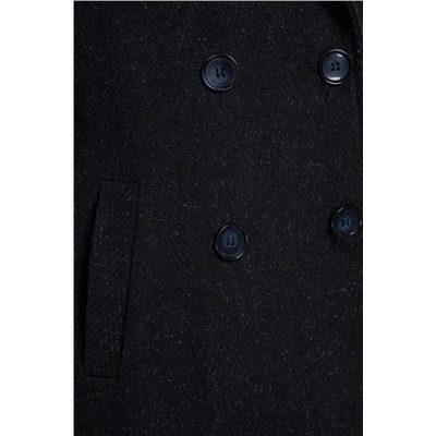 Темно-синее пальто-манжеты на одной пуговице TBBAW24DD00008
