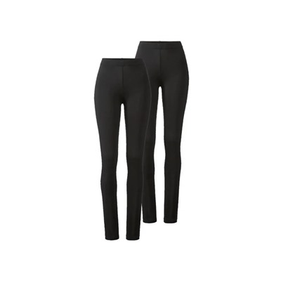 esmara® Damen Leggings, 2 Stück, normale Leibhöhe