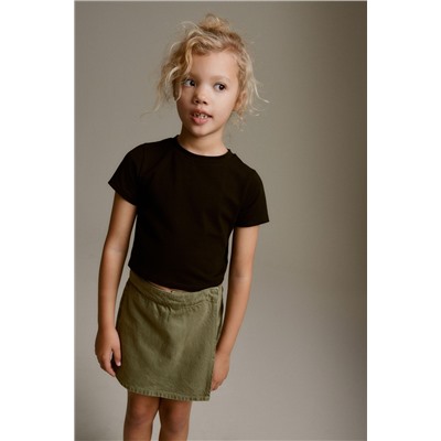 Denim Asymmetric Wrap Skort (3-16yrs)