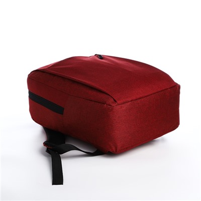 Рюкзак молодёжный из текстиля, наружный карман, цвет красный