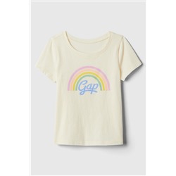 Gap Rainbow Logo Short Sleeve Crew Neck T-Shirt