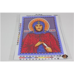 Рисунок на ткани для вышивания бисером Св.Игорь 12*16 см