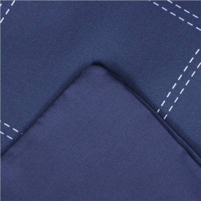 Постельное бельё Этель 1,5 сп Cage: dark blue, 143х215 см, 150х215 см, 50х70+3 см-2 шт, мако-сатин, 114г/м2