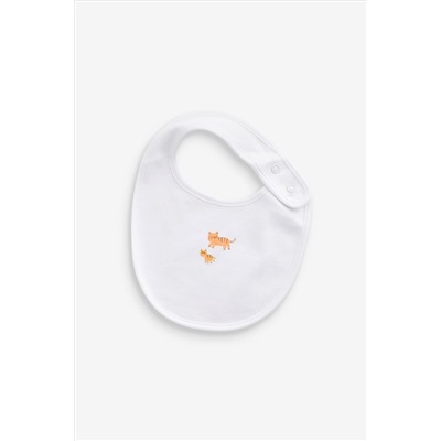 Noah's Ark Print White Regular Bibs 5 Pack