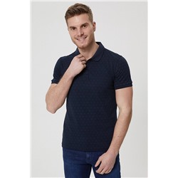 Мужская футболка с воротником-поло темно-синего цвета 212 LCM 242042