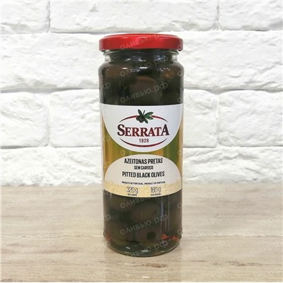 Оливки черные без косточки Serrata 330 гр (Португалия)