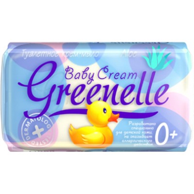 GREENELLE Туалетное крем-мыло "Baby Cream" Aloe, овальное 90г