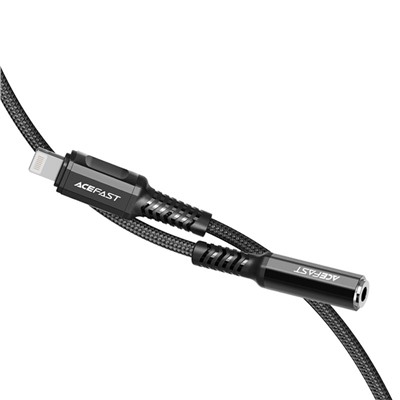 Аудиопереходник Acefast C1-05 Lightning to 3.5mm aluminum alloy headphones adapter cable - Black