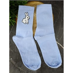 Носки женские "Cute bunny", р. 35-40, голубой