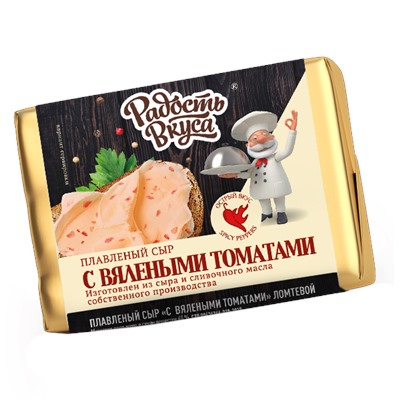 Сыр ТМ Радость Вкуса плавл "С вялеными томатами", 40%, 90г. фольга 1*30