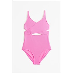 Abercrombie & Fitch Pink Ribbed Cut Out Swimsuit