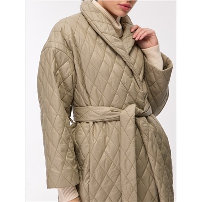 Стеганное пальто-кимоно