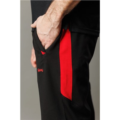 Спортивные брюки М-1220: Чёрный / Красный