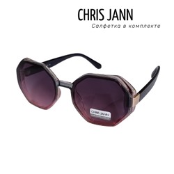 Очки солнцезащитные CHRIS JANN с салфеткой, женские, чёрно-розовые, 31930А-CJ0675, арт.219.082