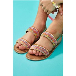 Angels By Accessorize Orange Embellished Sandals