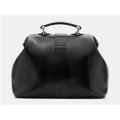Черная кожаная сумка с росписью из натуральной кожи «W0023 Black Чешир с грибами»