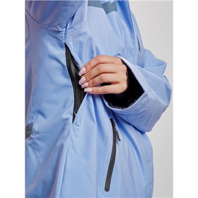 Горнолыжная куртка женская зимняя большого размера фиолетового цвета 3382F