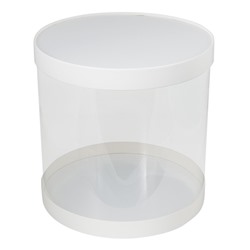 Коробка для торта прозрачная ТУБУС 160х160мм (Белая)
