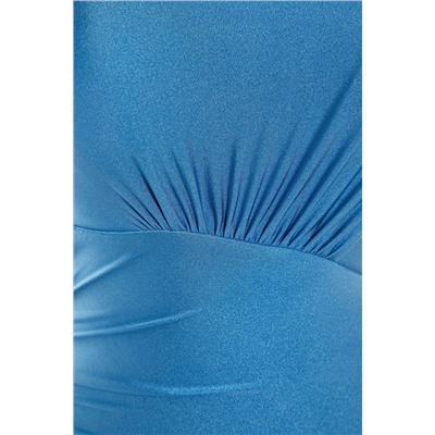 Синий купальник на одно плечо с драпировкой и нормальными ногами TBESS21MA0143
