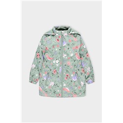 ВК 32142/н/1 УЗГ Куртка девочки морозный зеленый, цветущий сад