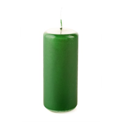 Свеча пеньковая, 4х9 см, зелёная