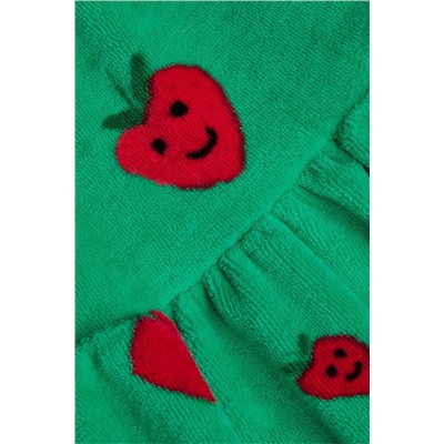 Monsoon Green Strawberry Velour Skirt