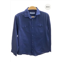 Рубашка Mojo Waiter Boy Linen 22135 Темно-Синяя 23YECMJO22135_012