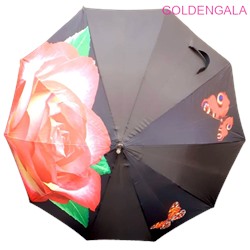 Зонт "Трость с розой" полуавтомат 10 спиц Арт 24190 модель 2