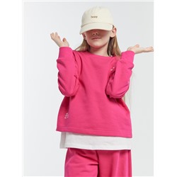Комплект для девочек (джемпер, брюки) в ярко-розовом цвете с печатью