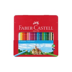 Карандаши цветные Faber-Castell "Замок", 24цв., шестигр., заточ., метал. кор.