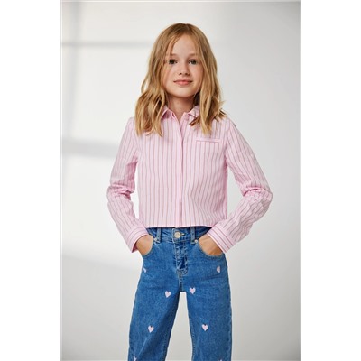 ONLY KIDS Blue Heart Print Wide Leg Jeans