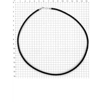 Колье кожаное с креплением из родированного серебра 925 пробы хшп-004р1