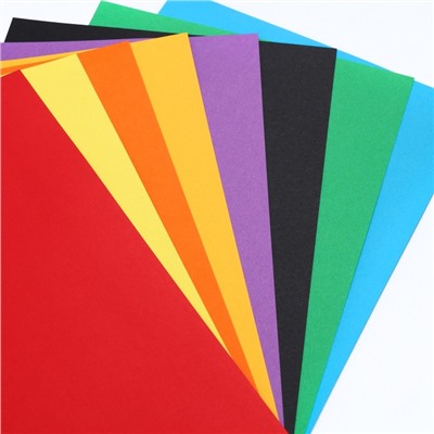 Картон цветной, А4, 8 листов, 8 цветов, немелованный, двусторонний, в пакете, 180 г/м², Человек-паук