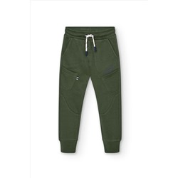 Pantalón felpa con bolsillos de niño verde oscuro