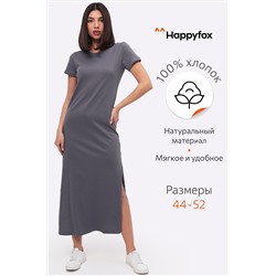 Однотонное женское платье-футболка Happyfox