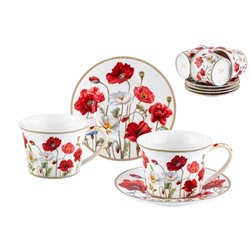 Чайн. наб. 12 пр. 270 мл "Маки" NEW BONE CHINA