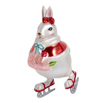 Кролик-девочка на коньках (стекло) 5,7х7,5х13,5 см