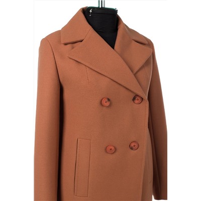 01-10946 Пальто женское демисезонное Пальтовая ткань Светло-рыжий
