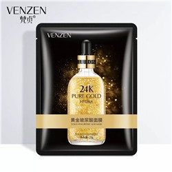 Venzen маска для лица увлажняющая с гиалуроновой кислотой и золотом 24K Gold