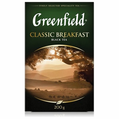 Чай листовой GREENFIELD "Classic Breakfast" черный крупнолистовой 200 г, 0792-10