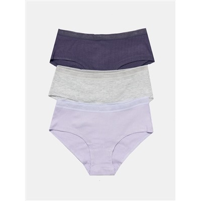 Трусы женские шорты мультипак (3 шт.) в фиолетовом цвете