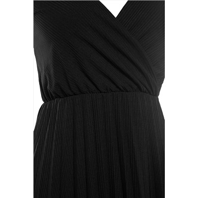 Черное эластичное трикотажное платье миди с открытой талией/солнце-солнце TWOSS20EL2729
