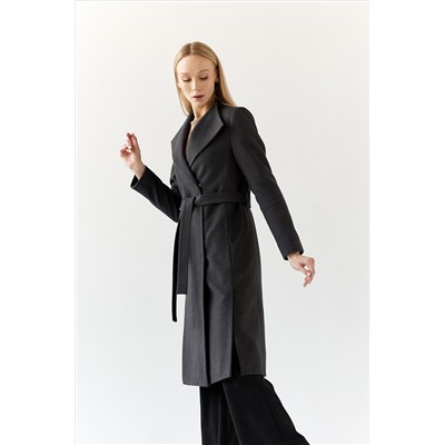 Пальто женское демисезонное 26117 (темно-серый)