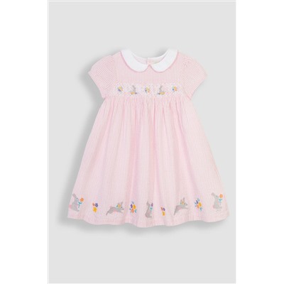 JoJo Maman Bébé Embroidered Smocked Dress