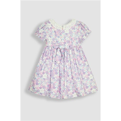 JoJo Maman Bébé Hedgerow Floral Broderie Collar Party Dress