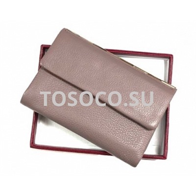 1013-34 gray кошелек GENUINE LEATHER натуральная кожа 9,5х14