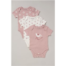 Homegrown Pink Printed Bodysuit Set 3 Pack